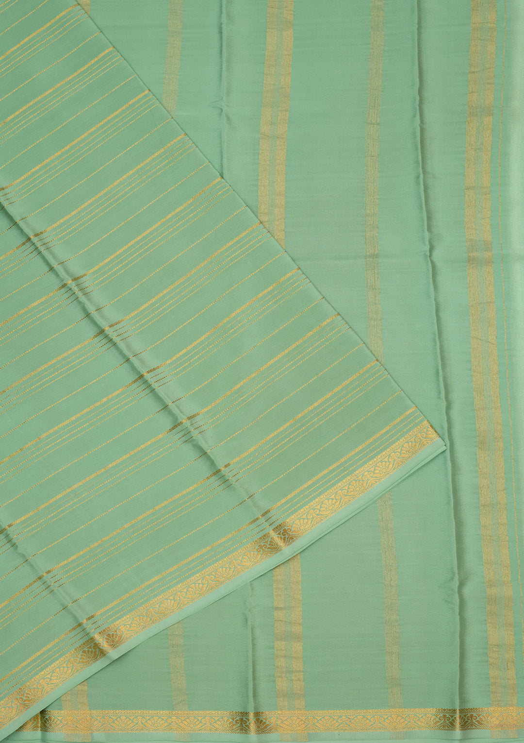 Sea Green Zariwork Pure Crepe Silk Saree