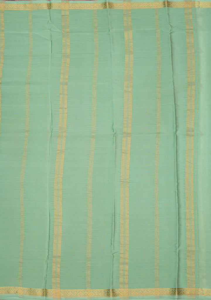 Sea Green Zariwork Pure Crepe Silk Saree