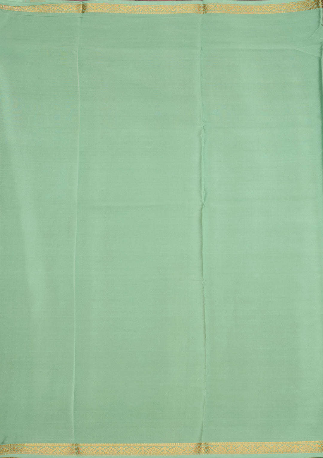 Sea Green Zariwork Pure Crepe Silk Saree