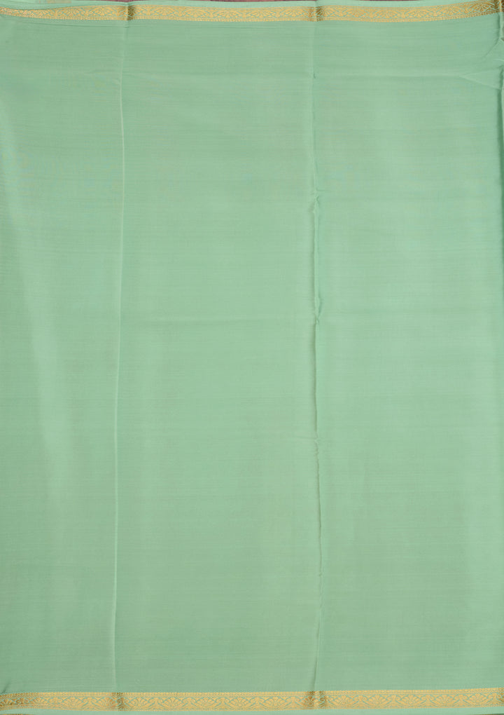 Sea Green Zariwork Pure Crepe Silk Saree