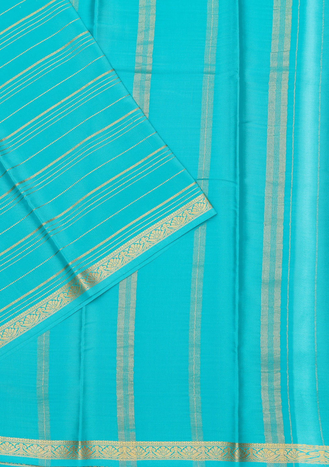 Sky Blue Zariwork Pure Crepe Silk Saree