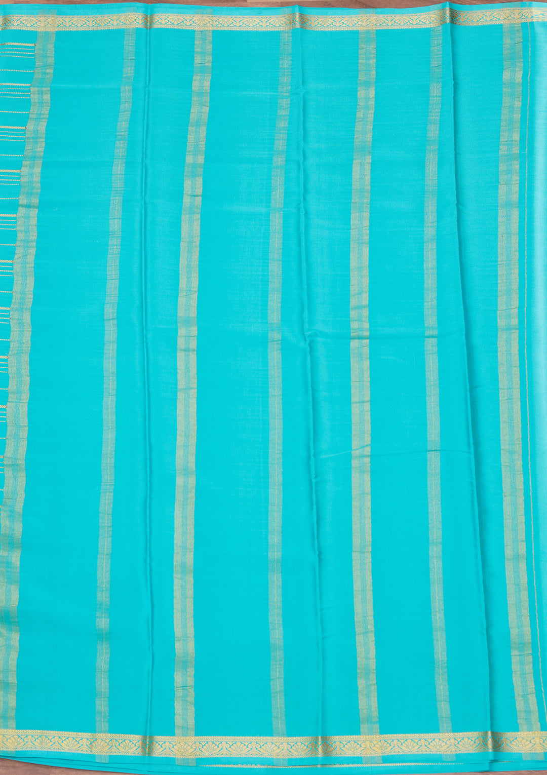 Sky Blue Zariwork Pure Crepe Silk Saree