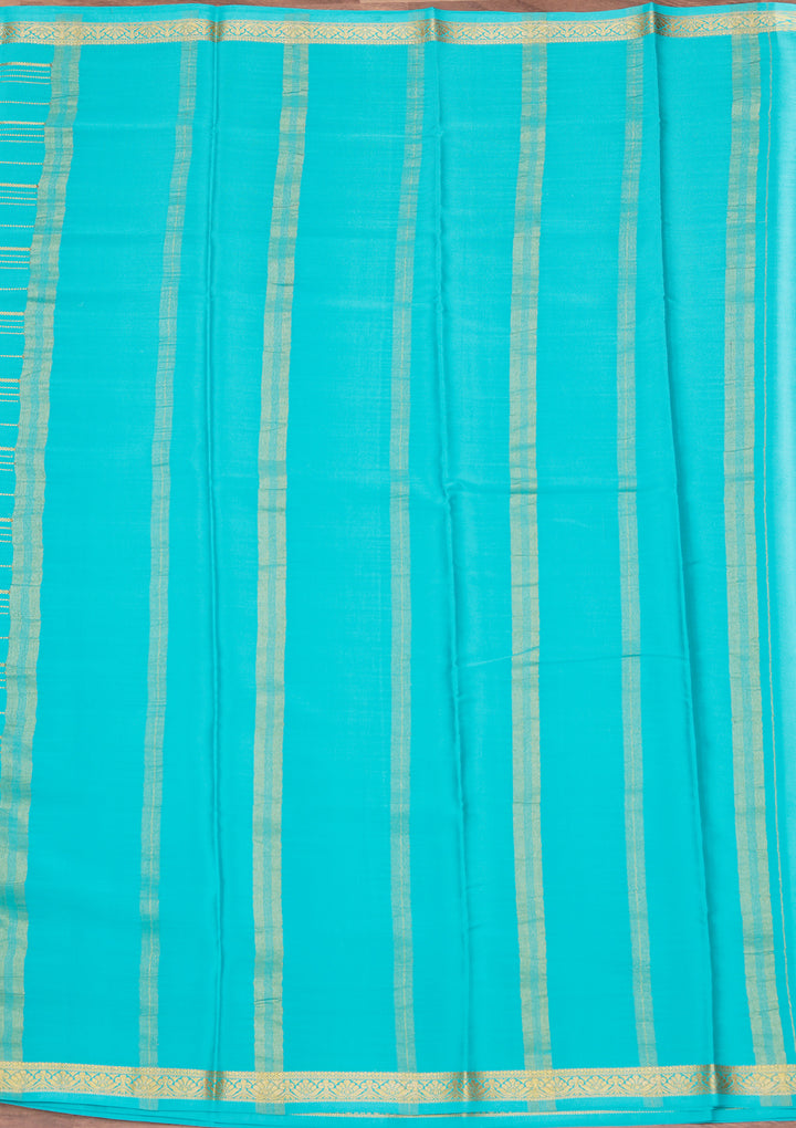 Sky Blue Zariwork Pure Crepe Silk Saree