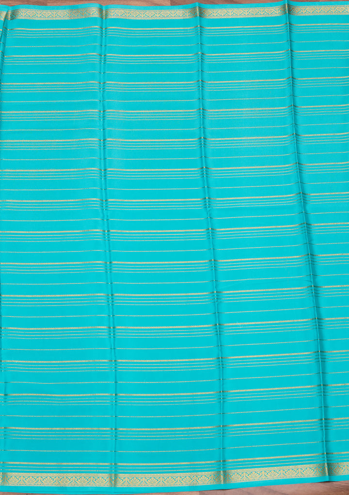 Sky Blue Zariwork Pure Crepe Silk Saree