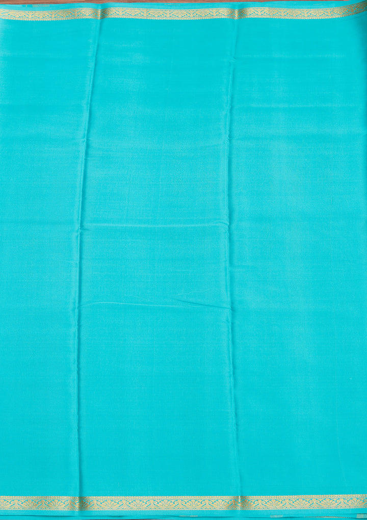 Sky Blue Zariwork Pure Crepe Silk Saree