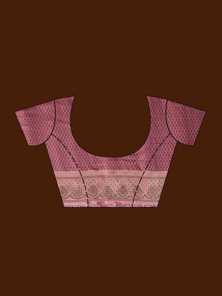 Mauve Stonework (Gold) Silk Saree