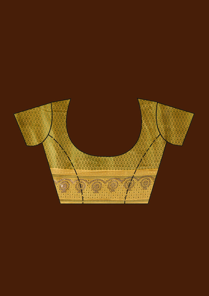 Mustard Stonework (Gold) Silk Saree