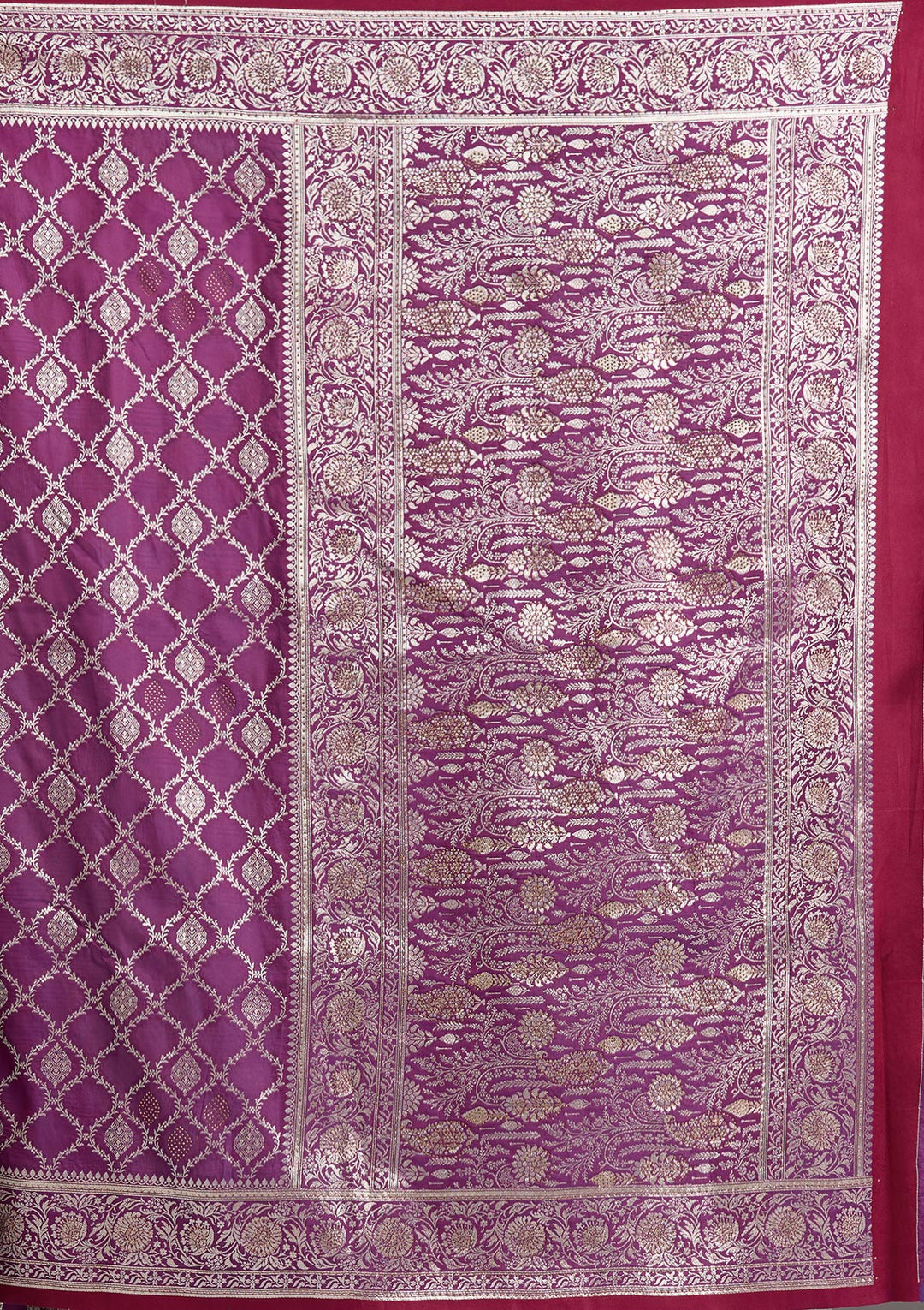 Purple Stonework (Gold) Silk Saree