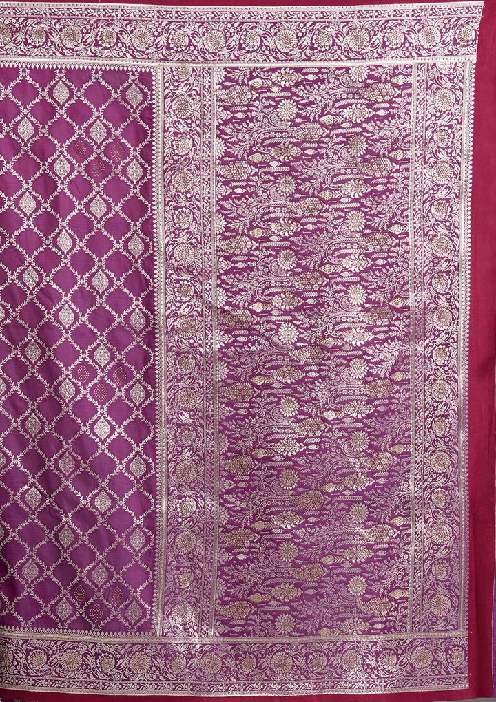 Purple Stonework (Gold) Silk Saree