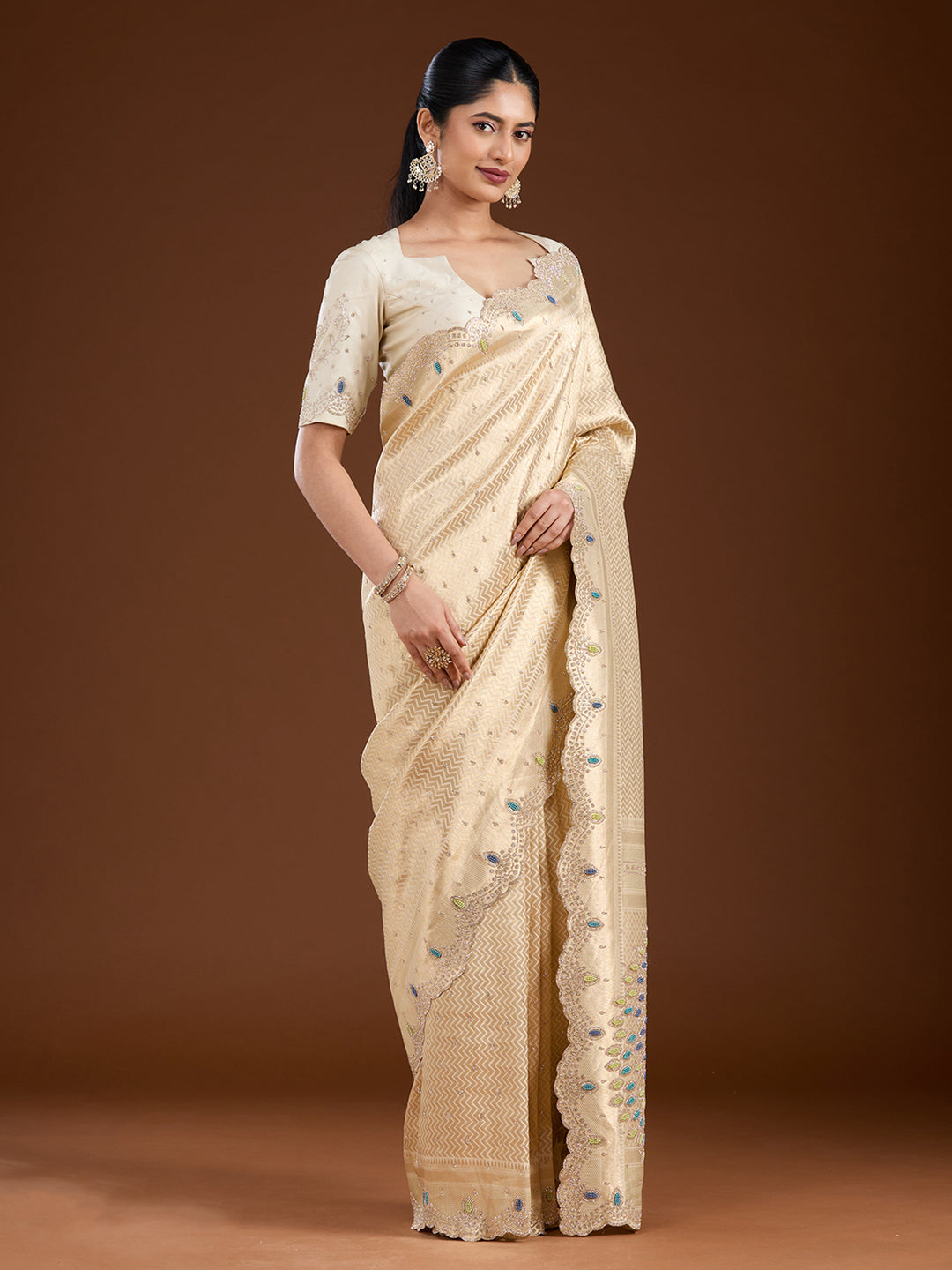 Gold Stonework (Gold) Silk Saree