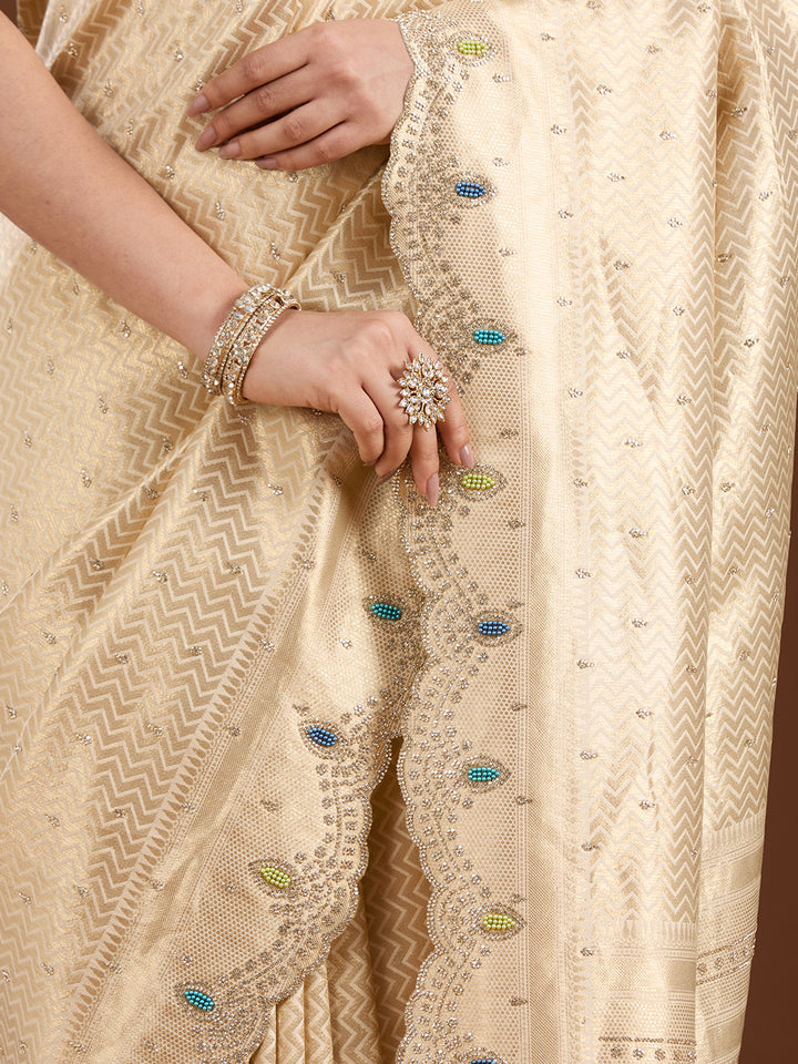 Gold Stonework (Gold) Silk Saree