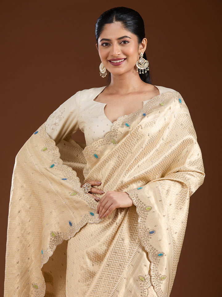 Gold Stonework (Gold) Silk Saree
