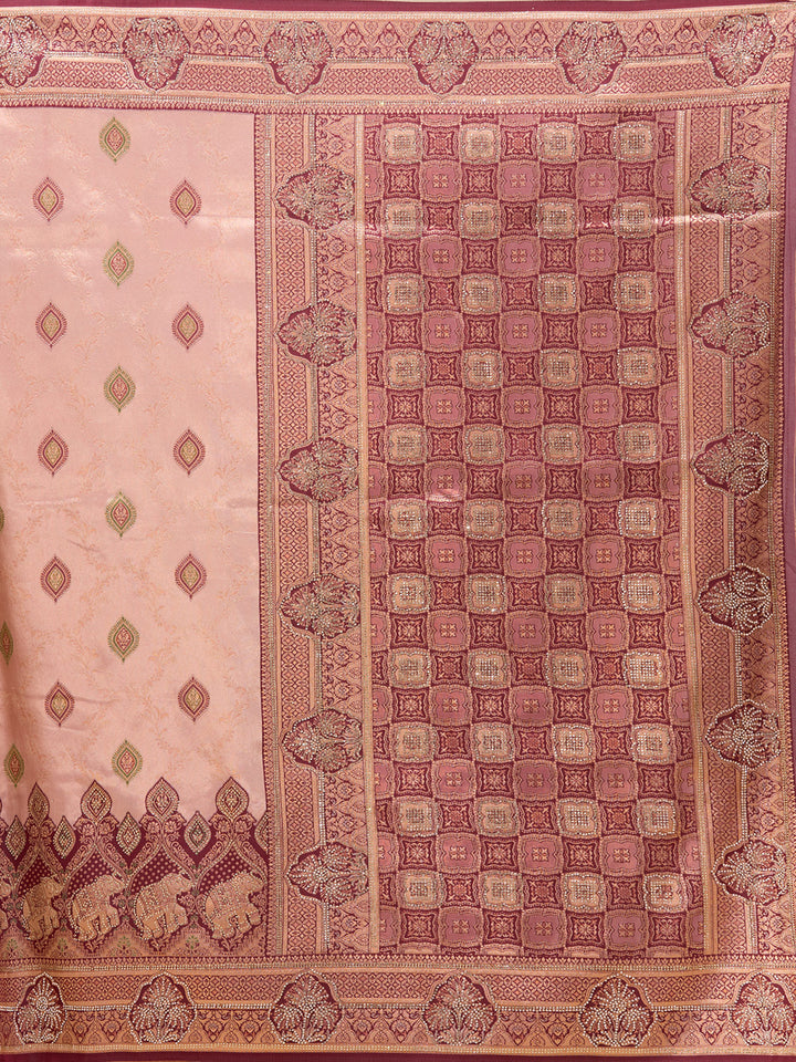 Baby Pink Aariwork Art Silk Silk_Saree