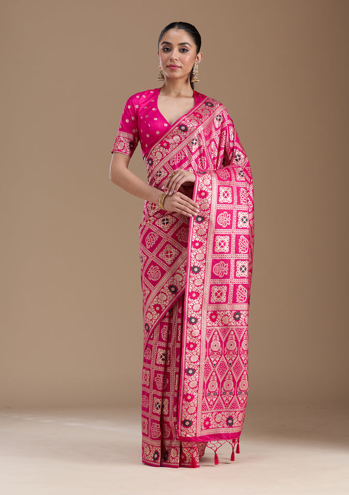 Magenta Pink Kanjivaram Silk Saree