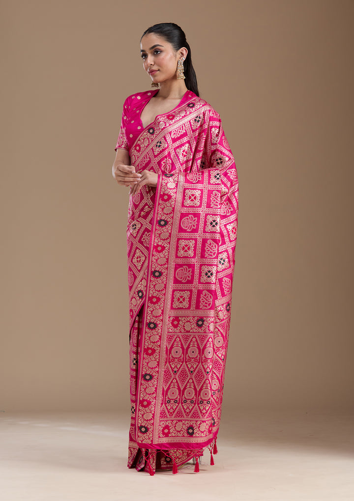 Magenta Pink Kanjivaram Silk Saree