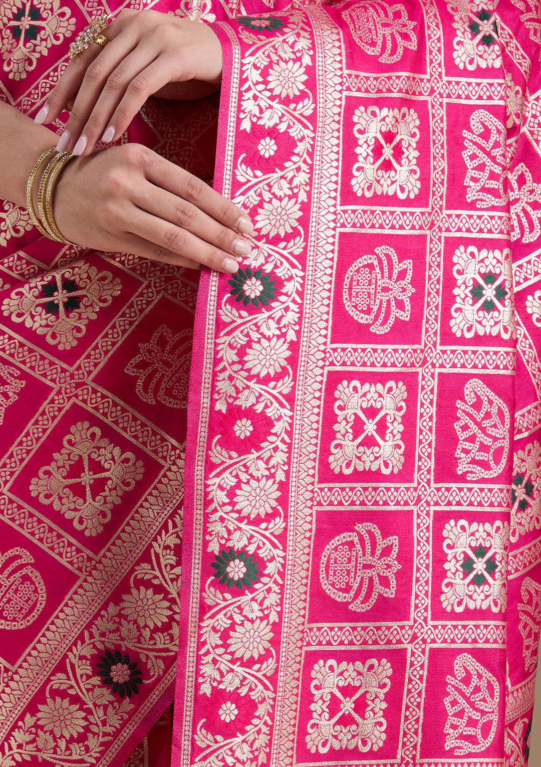 Magenta Pink Kanjivaram Silk Saree