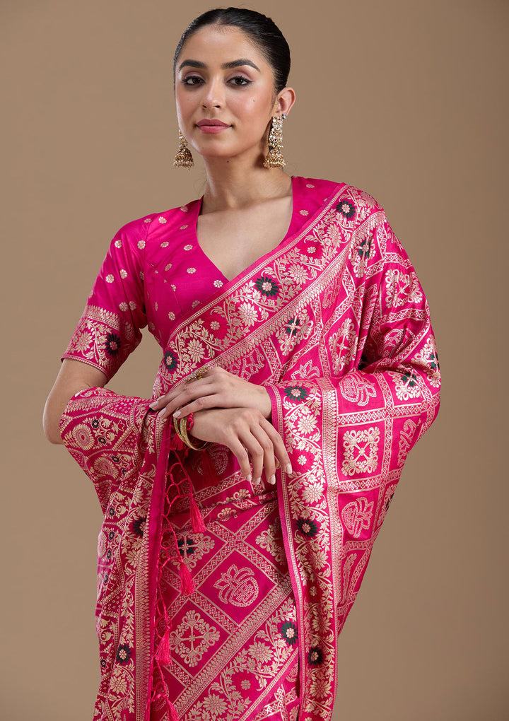 Magenta Pink Kanjivaram Silk Saree