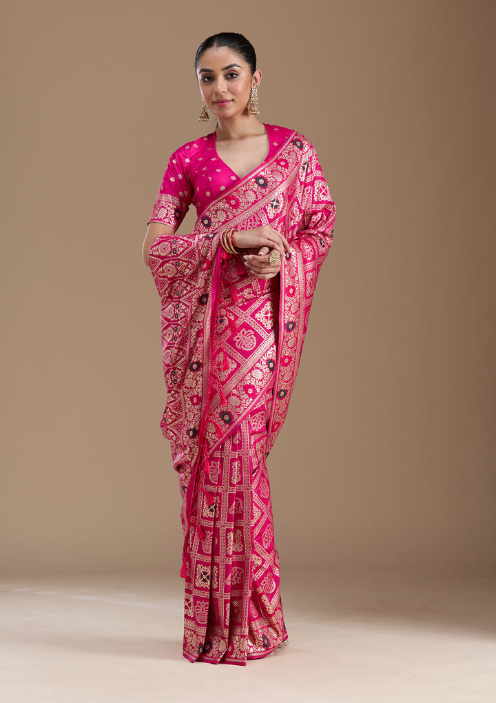 Magenta Pink Kanjivaram Silk Saree