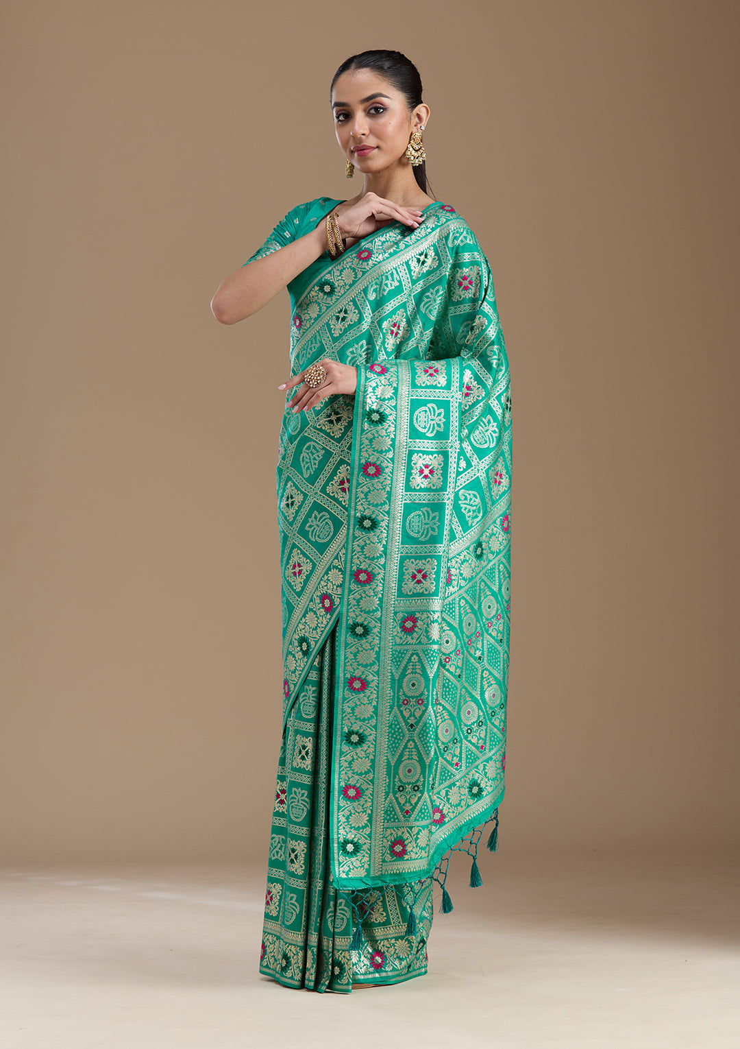 Rama Green Kanjivaram Silk Saree