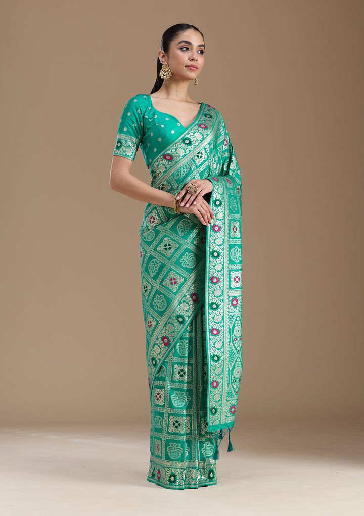 Rama Green Kanjivaram Silk Saree