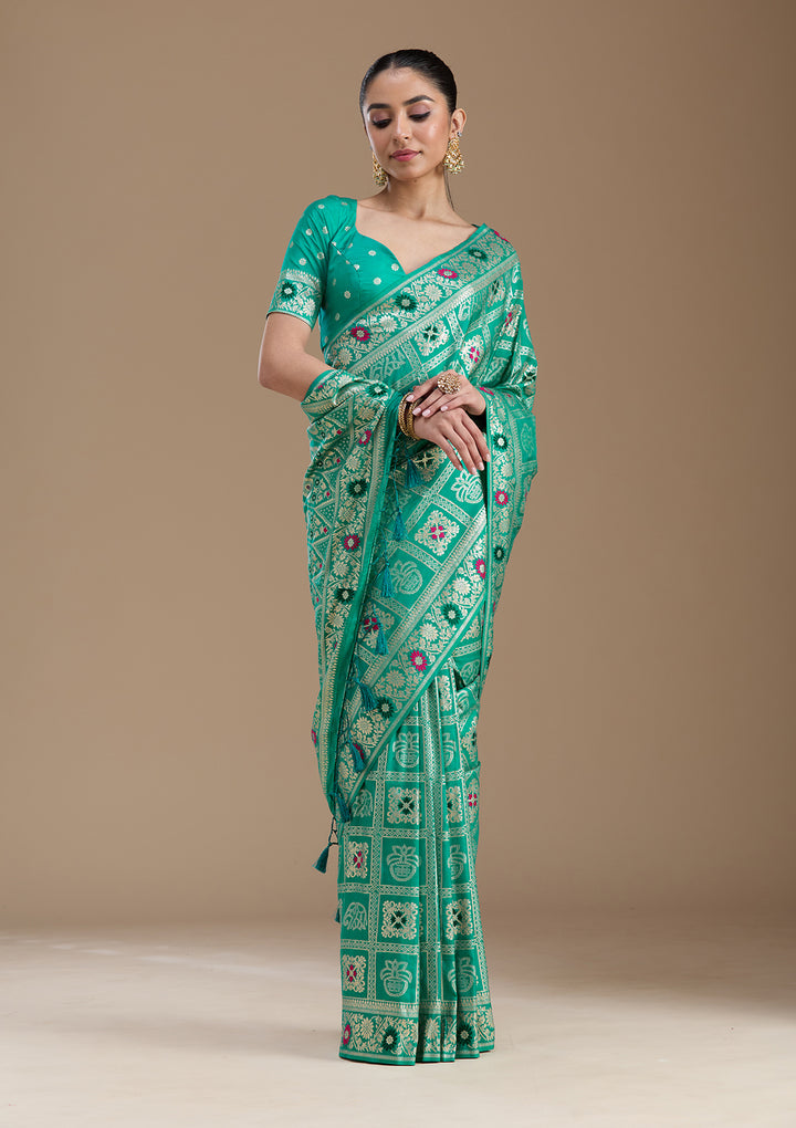 Rama Green Kanjivaram Silk Saree