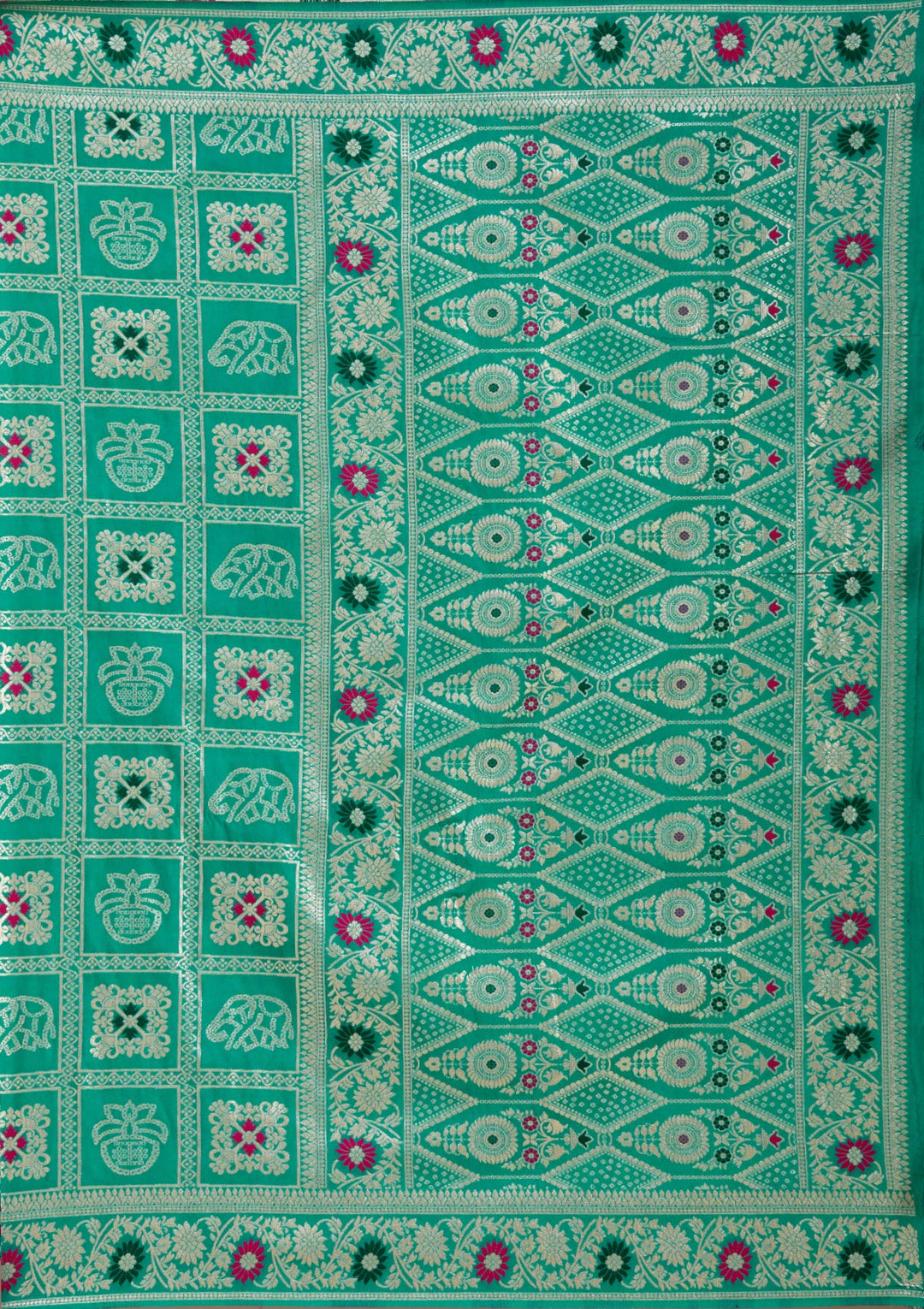 Rama Green Kanjivaram Silk Saree