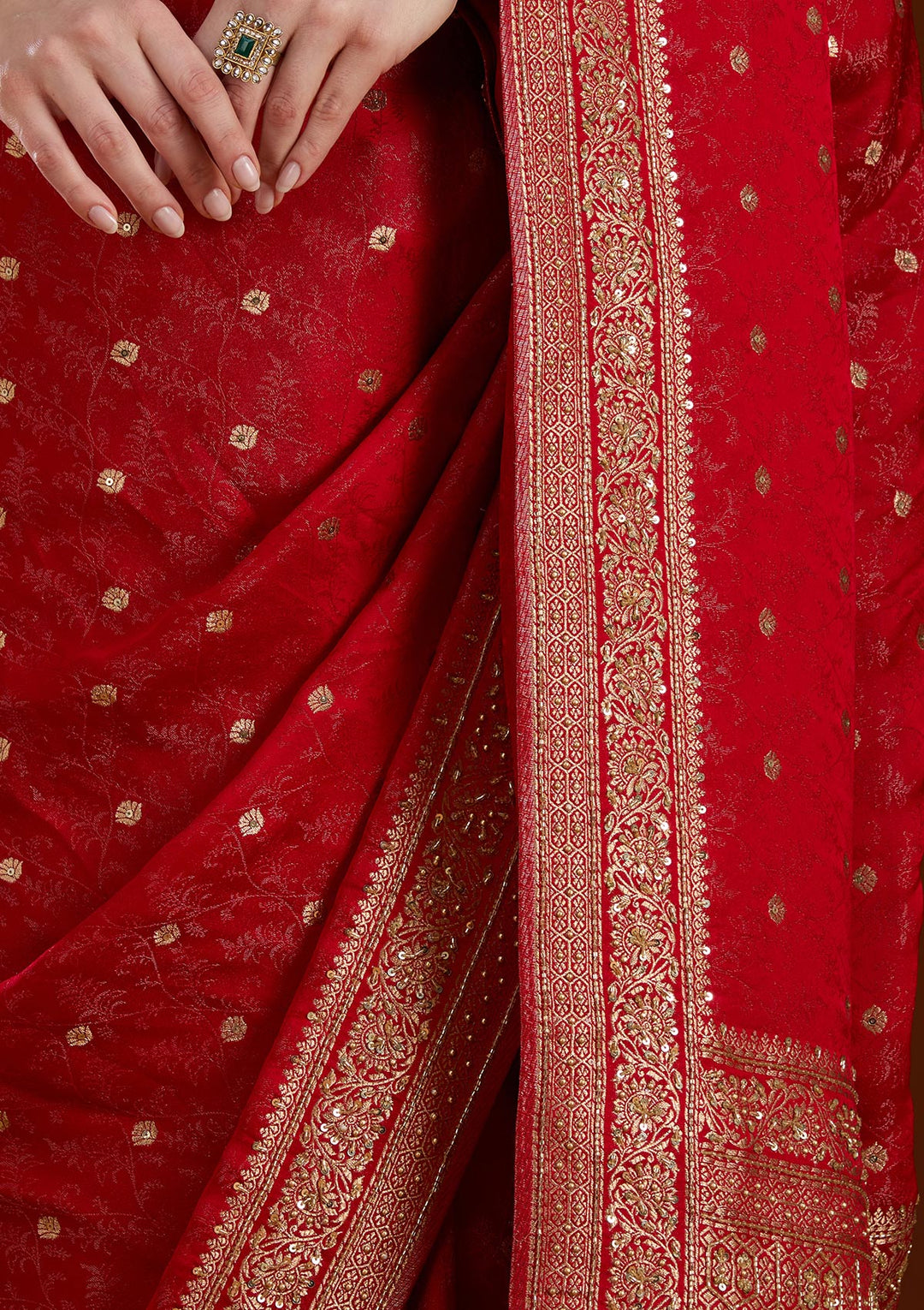 Red Aariwork Pure Silk Silk_Saree