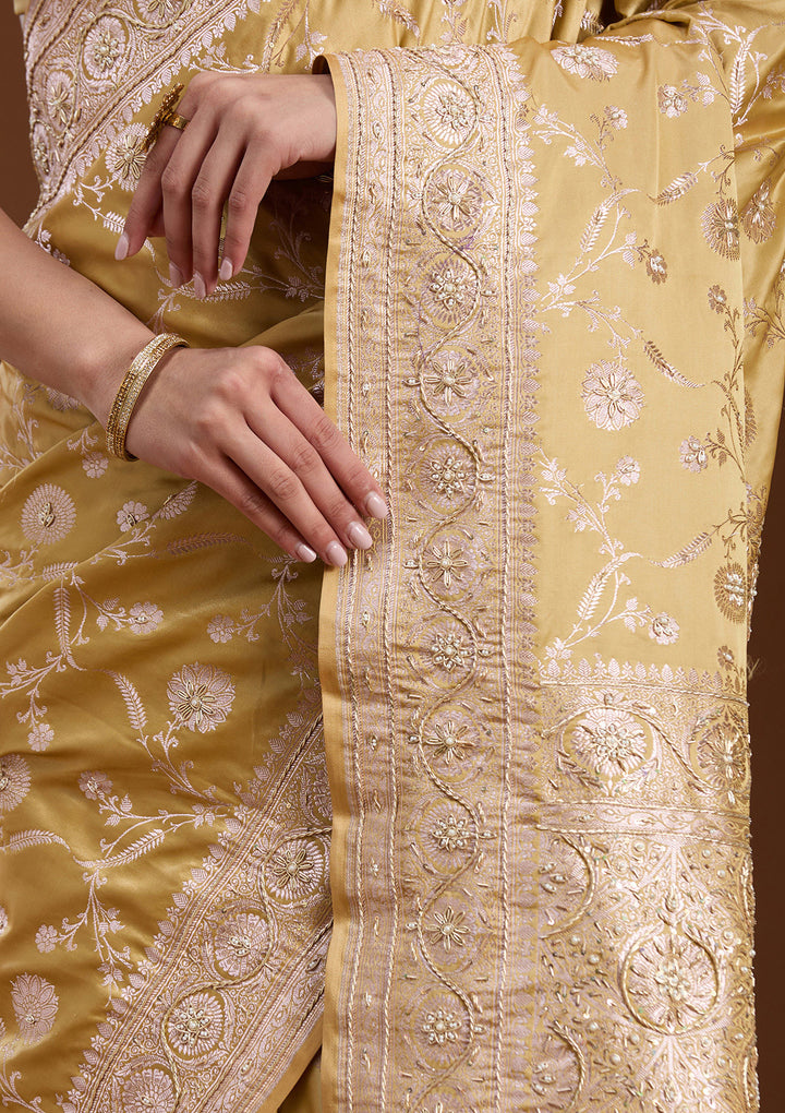 Mehendi Zardozi (Silver) Art Silk Silk_Saree