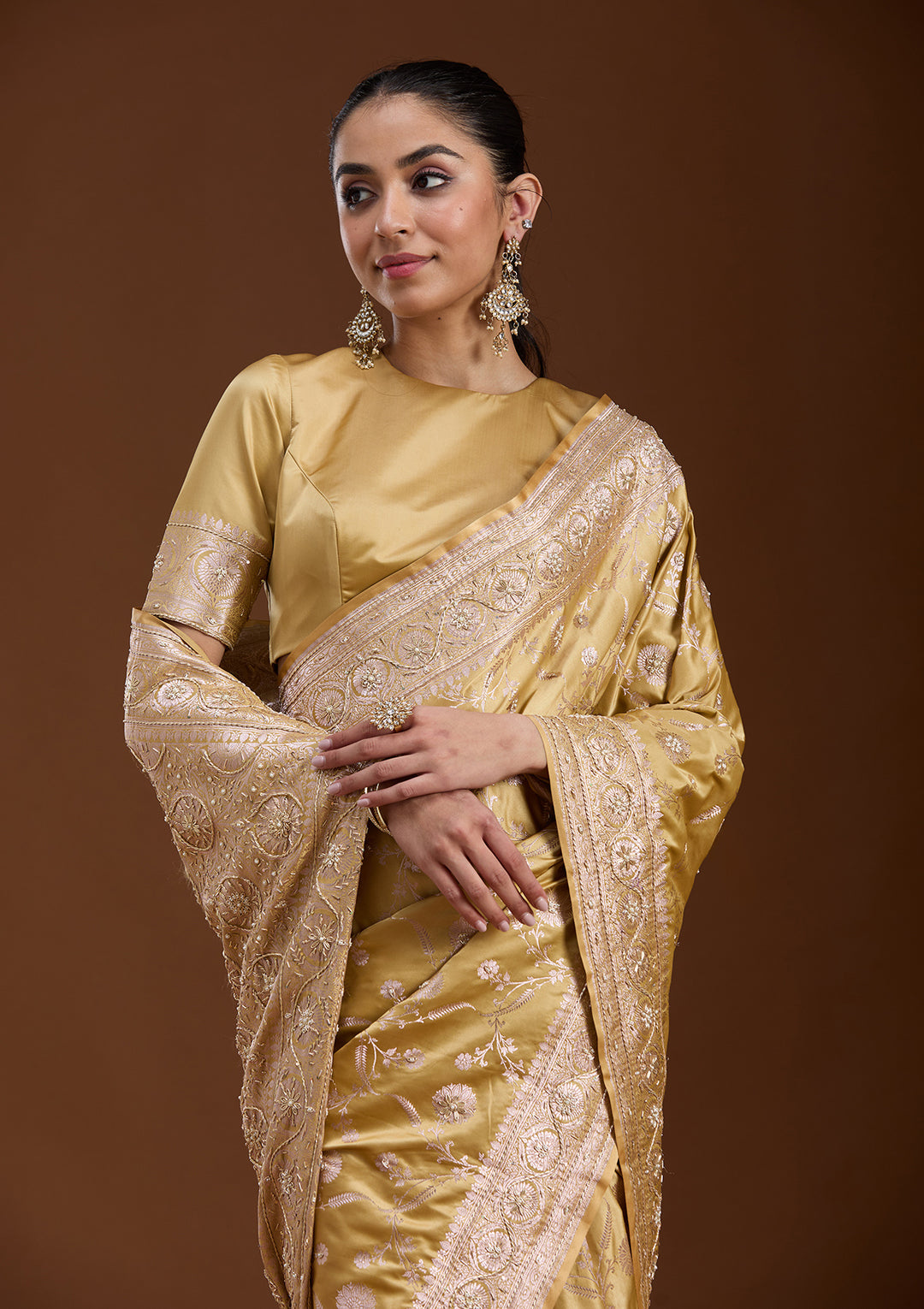 Mehendi Zardozi (Silver) Art Silk Silk_Saree