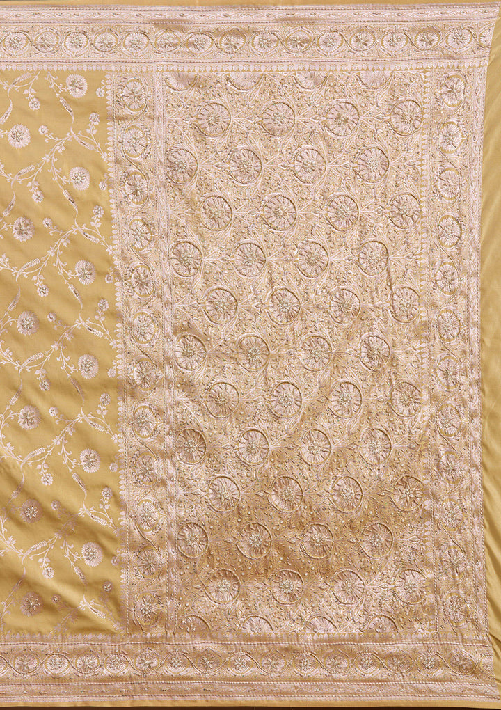 Mehendi Zardozi (Silver) Art Silk Silk_Saree