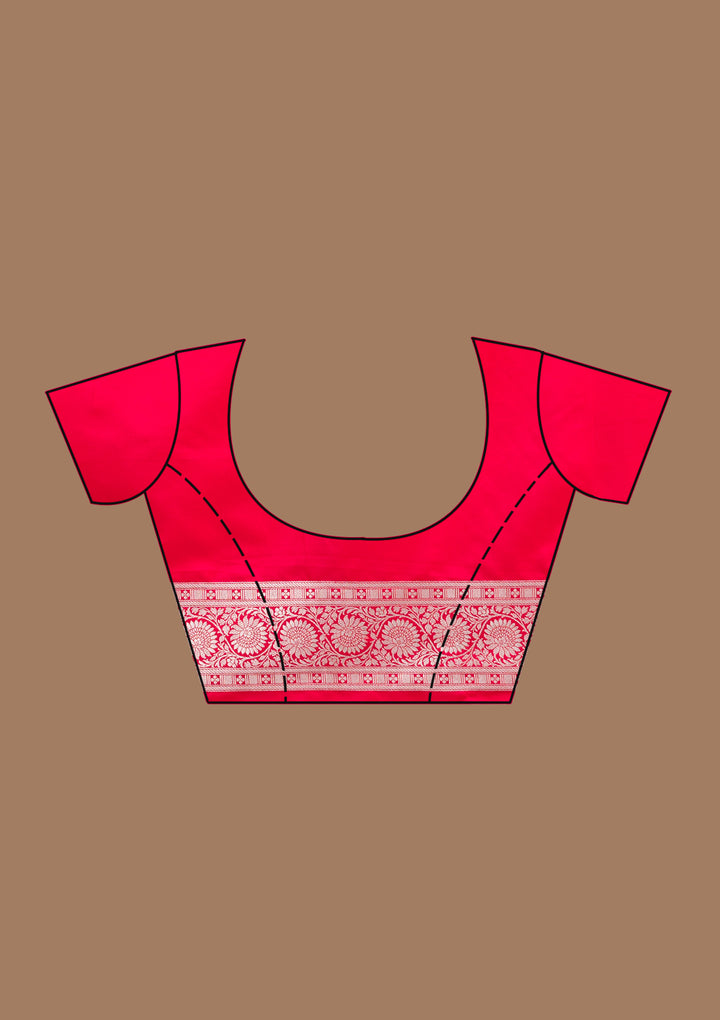 Red Zardozi (Silver) Art Silk Silk_Saree