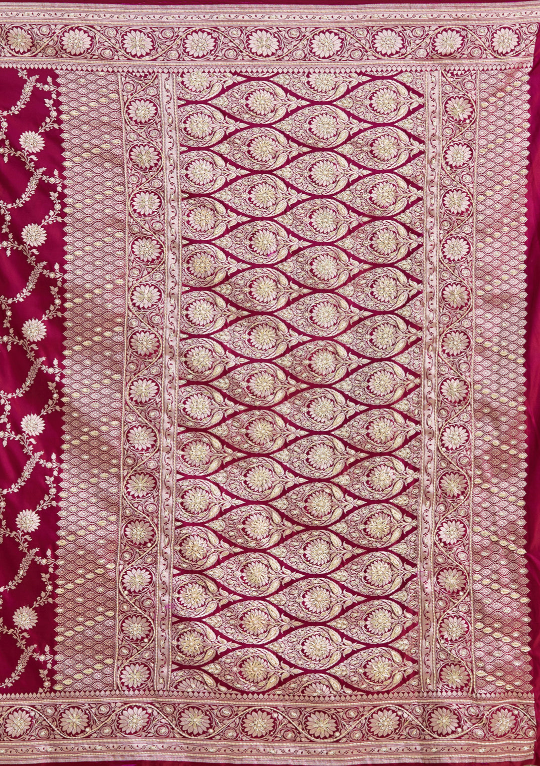 Maroon Zardozi (Silver) Art Silk Silk_Saree