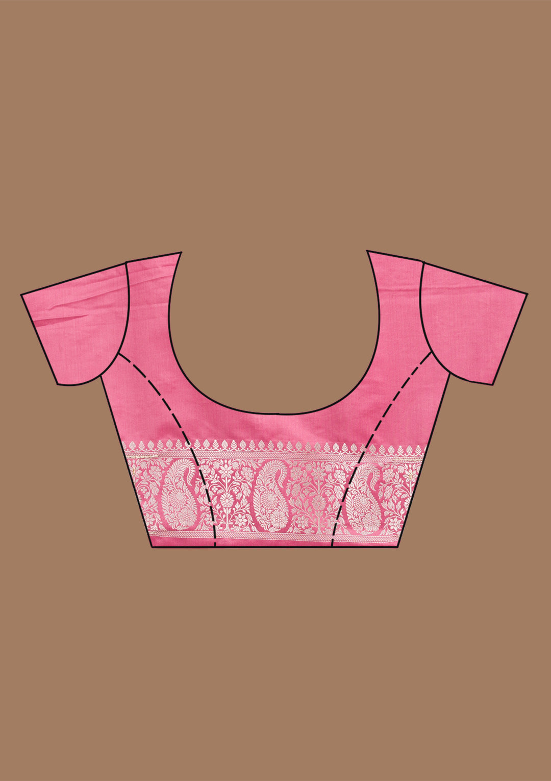 Onion Pink Zardozi (Silver) Art Silk Silk_Saree