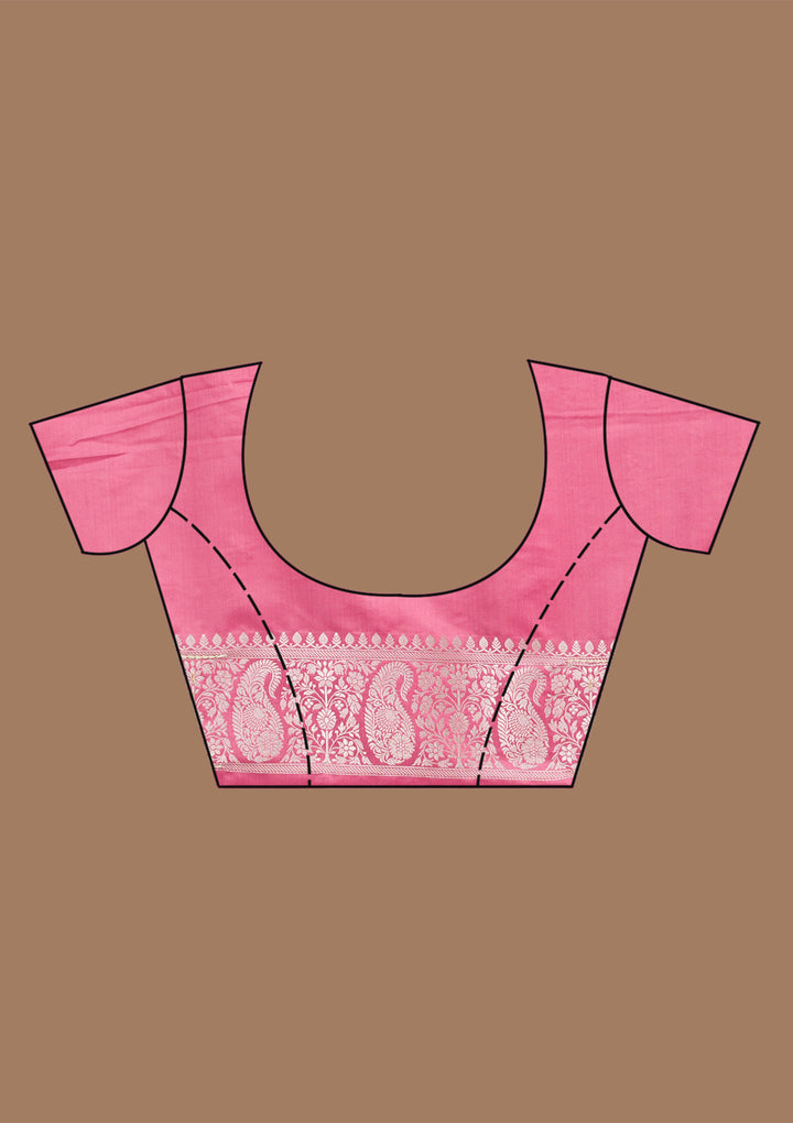 Onion Pink Zardozi (Silver) Art Silk Silk_Saree