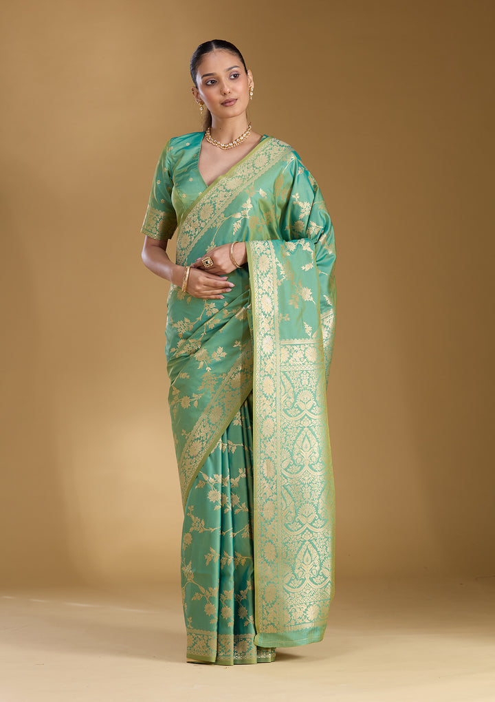 Green Zariwork (Gold) Art Silk Silk_Saree