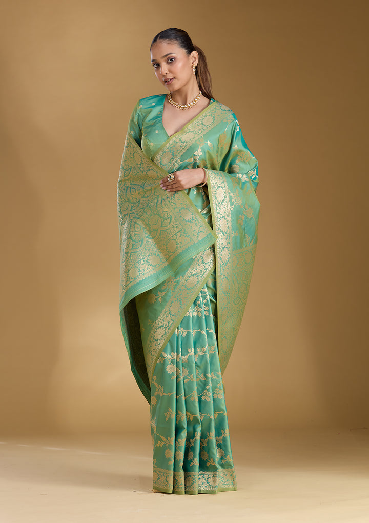 Green Zariwork (Gold) Art Silk Silk_Saree