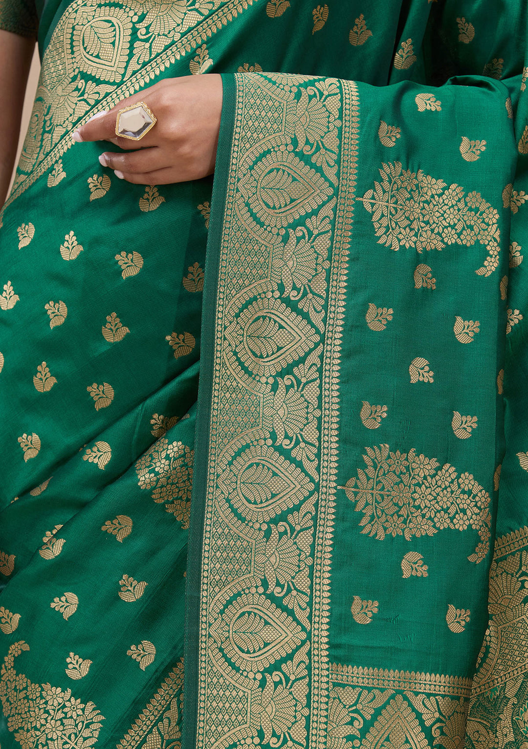 Green Zariwork (Gold) Art Silk Silk_Saree