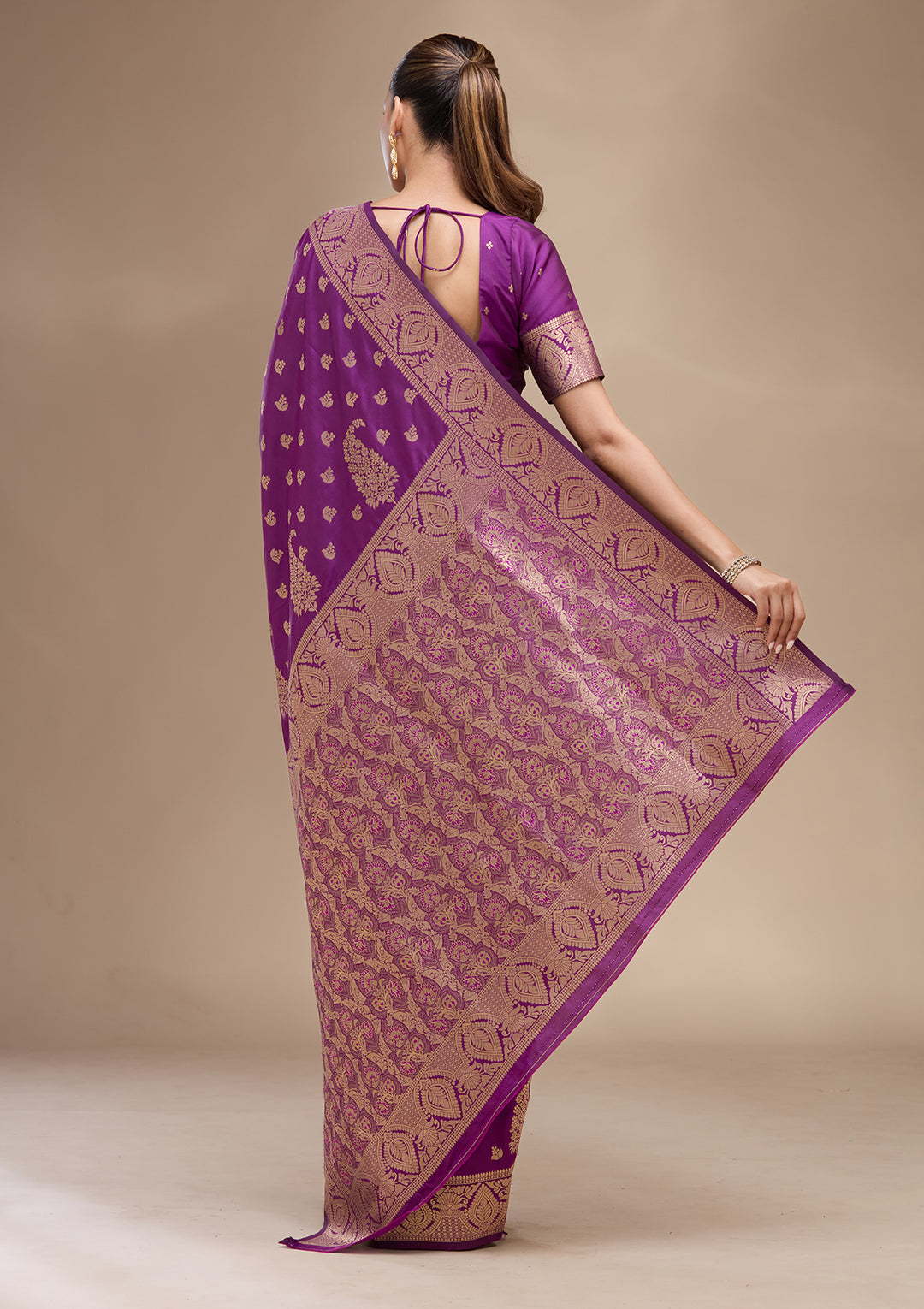 Violet Zariwork (Gold) Art Silk Silk_Saree
