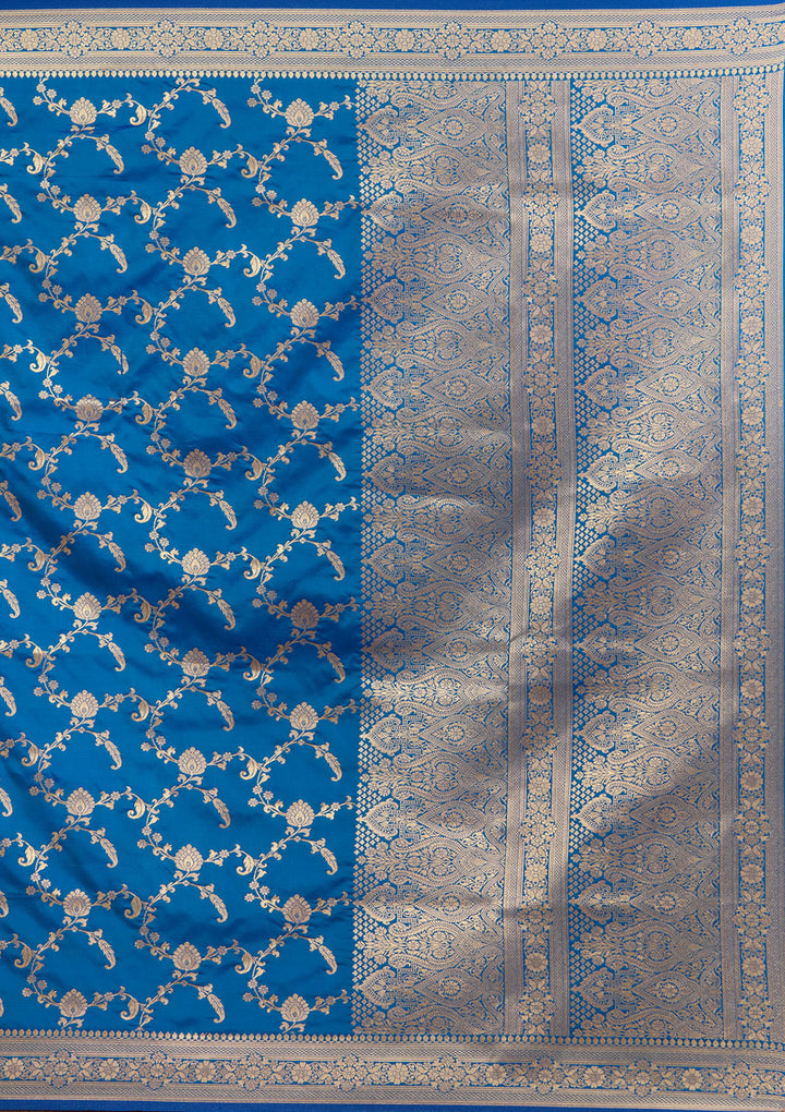 Blue Zariwork (Gold) Art Silk Silk_Saree