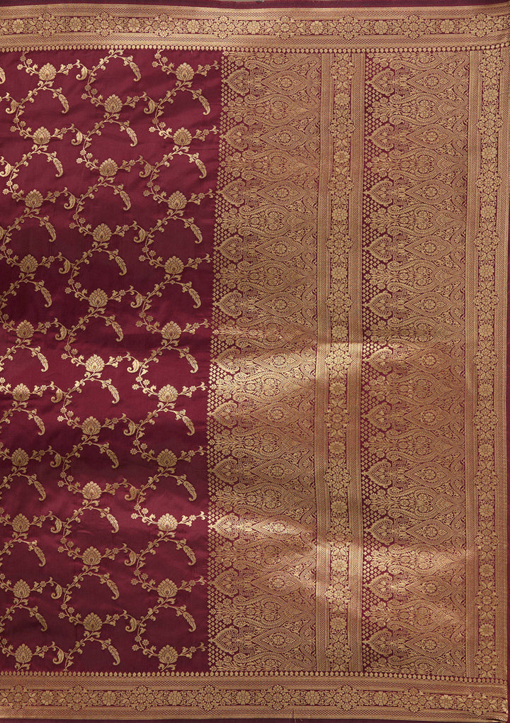 Maroon Zariwork Art Silk Saree