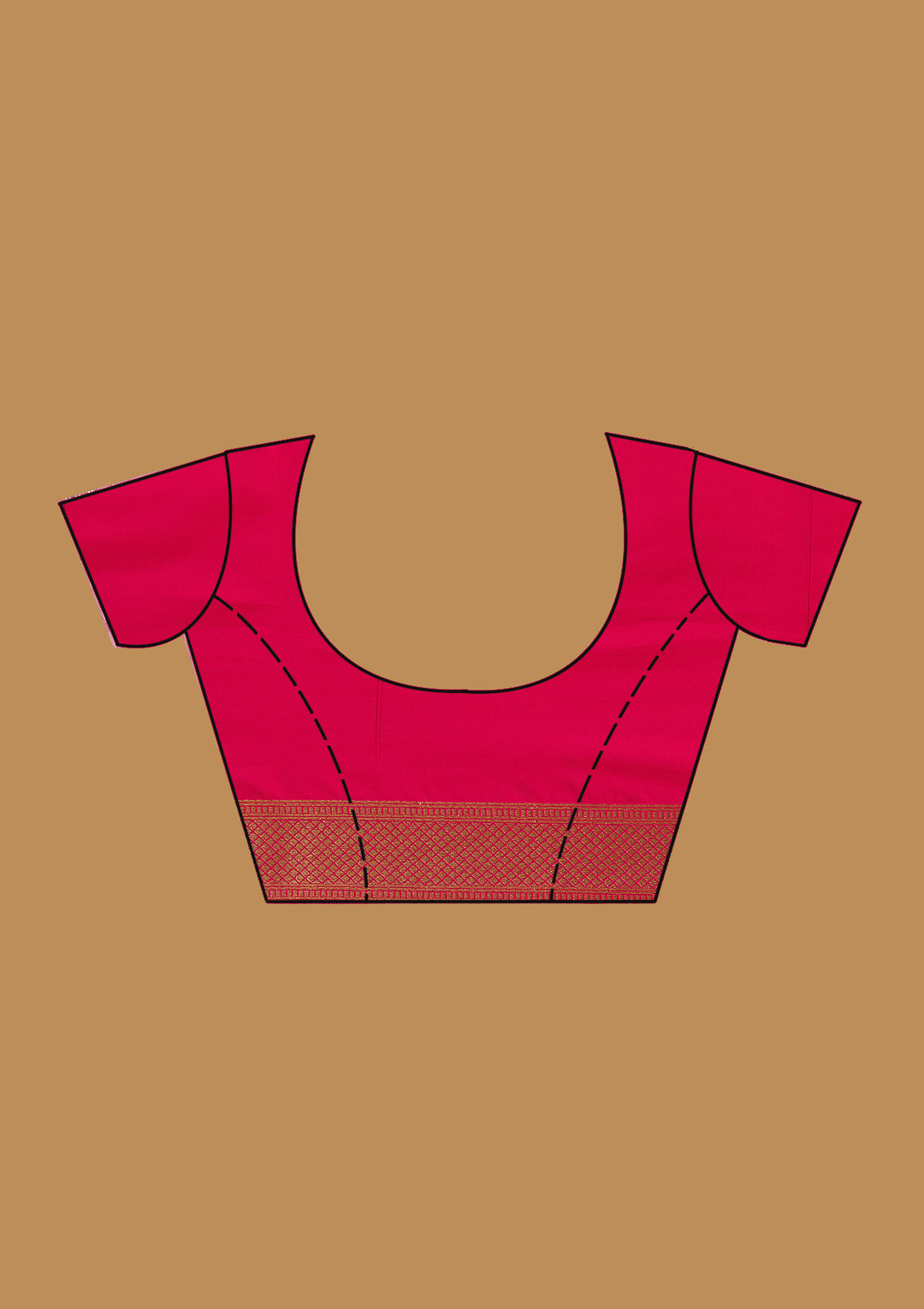 Rani Pink Zariwork (Gold) Art Silk Silk_Saree