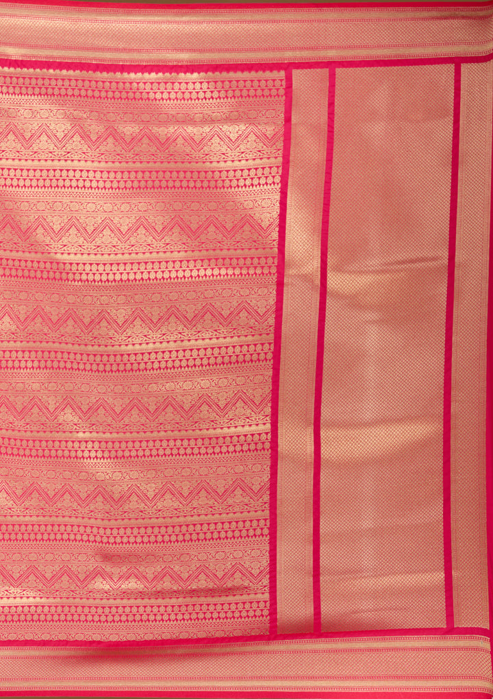 Rani Pink Zariwork (Gold) Art Silk Silk_Saree