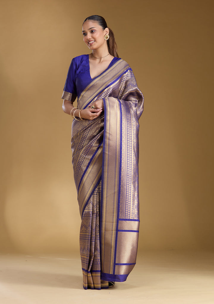 Royal Blue Zariwork (Gold) Art Silk Silk_Saree