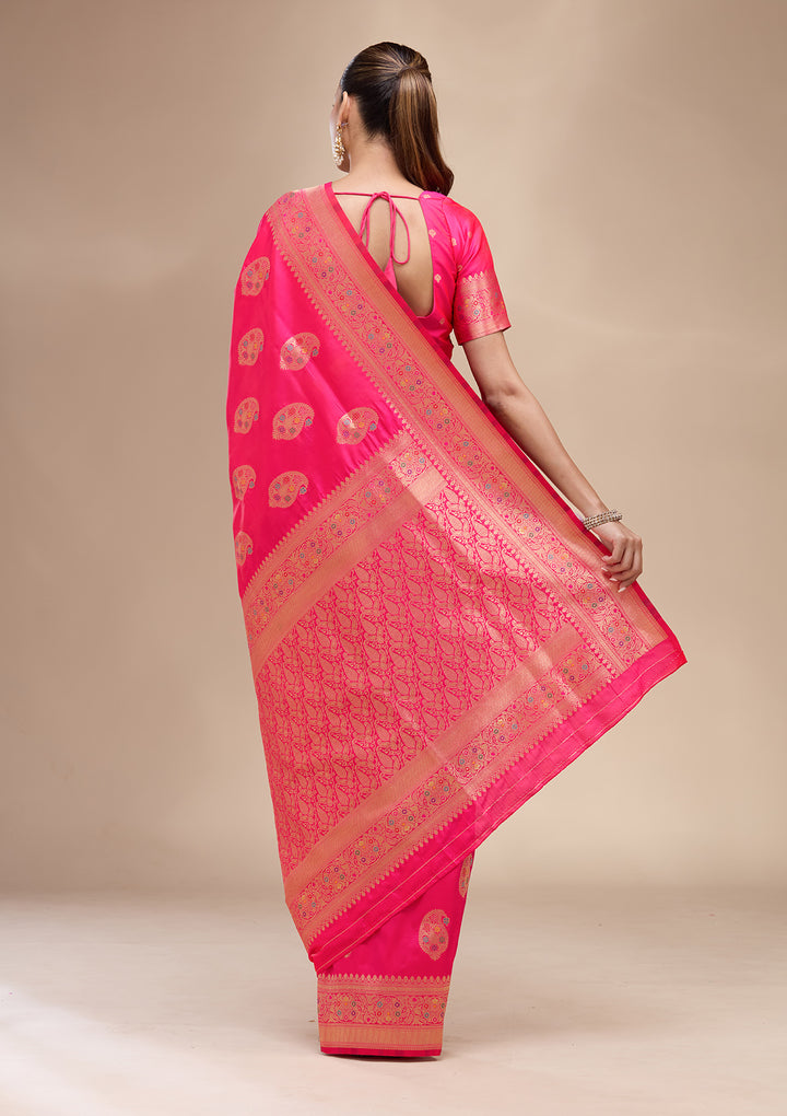 Pink Zariwork Art Silk Silk_Saree