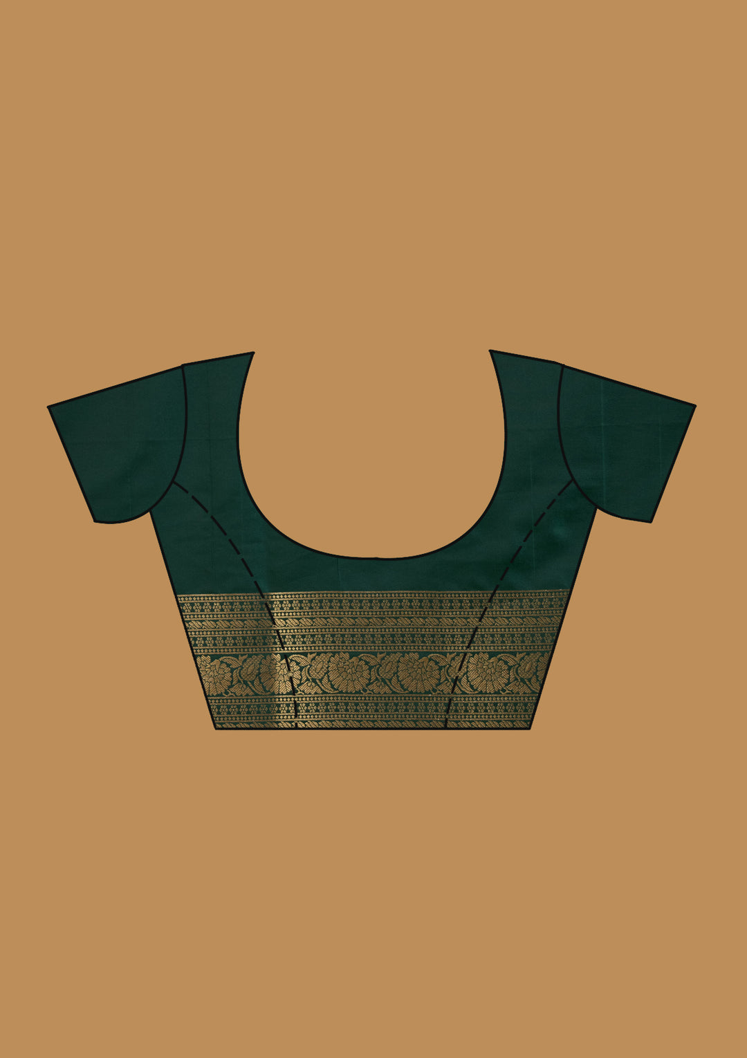 Bottle Green Zariwork (Gold) Art Silk Silk_Saree