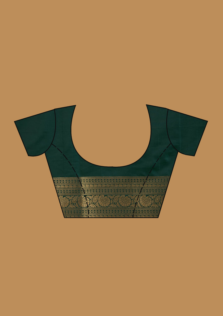 Bottle Green Zariwork (Gold) Art Silk Silk_Saree