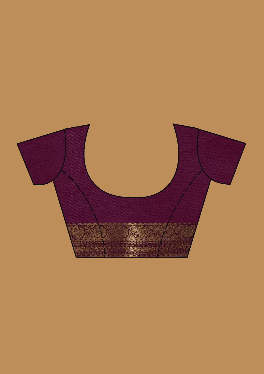 Wine Zariwork (Gold) Art Silk Silk_Saree