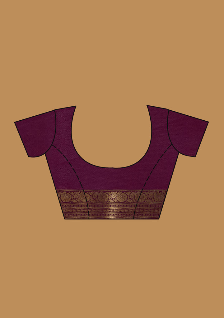 Wine Zariwork (Gold) Art Silk Silk_Saree
