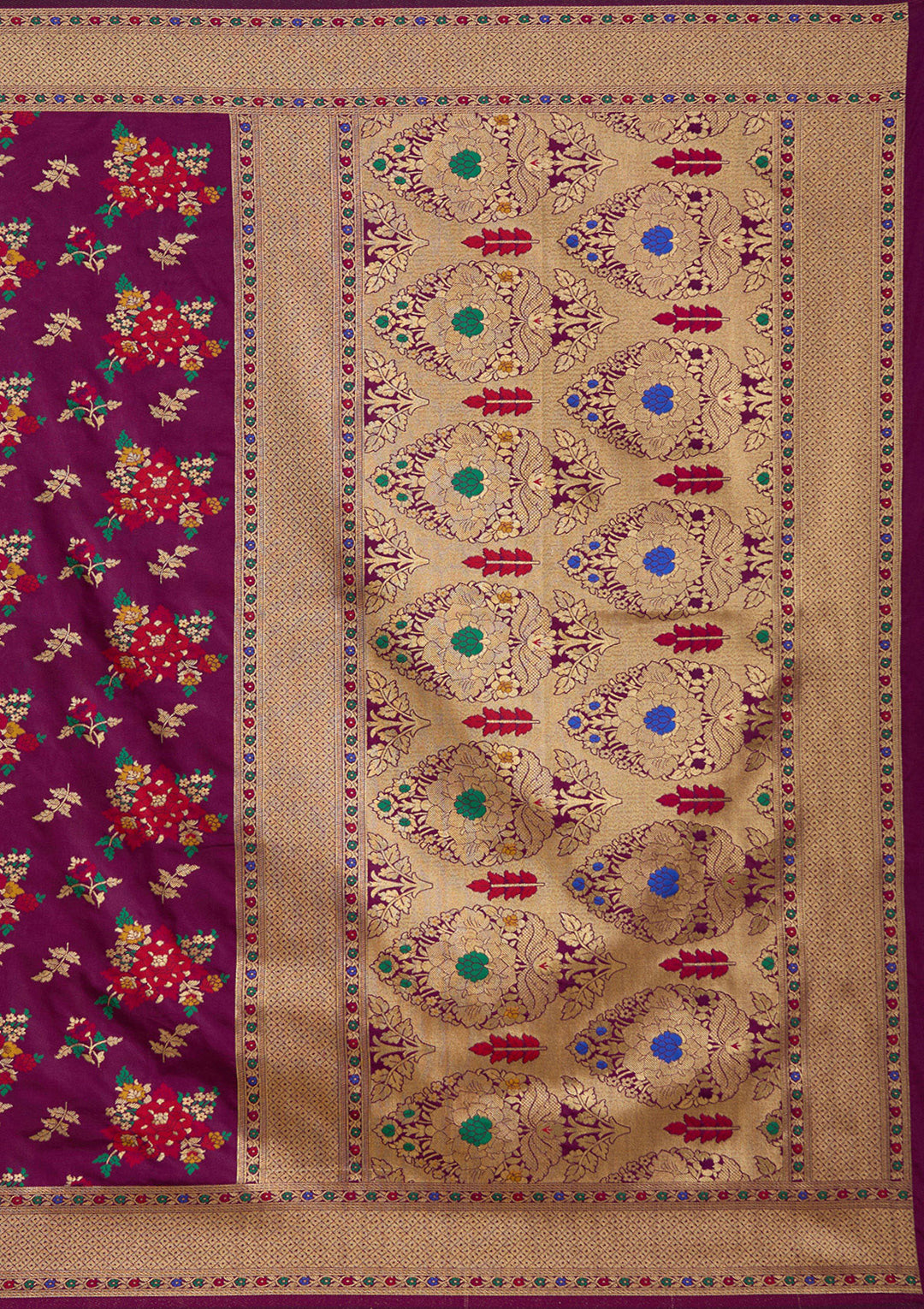 Wine Zariwork Art Silk Saree