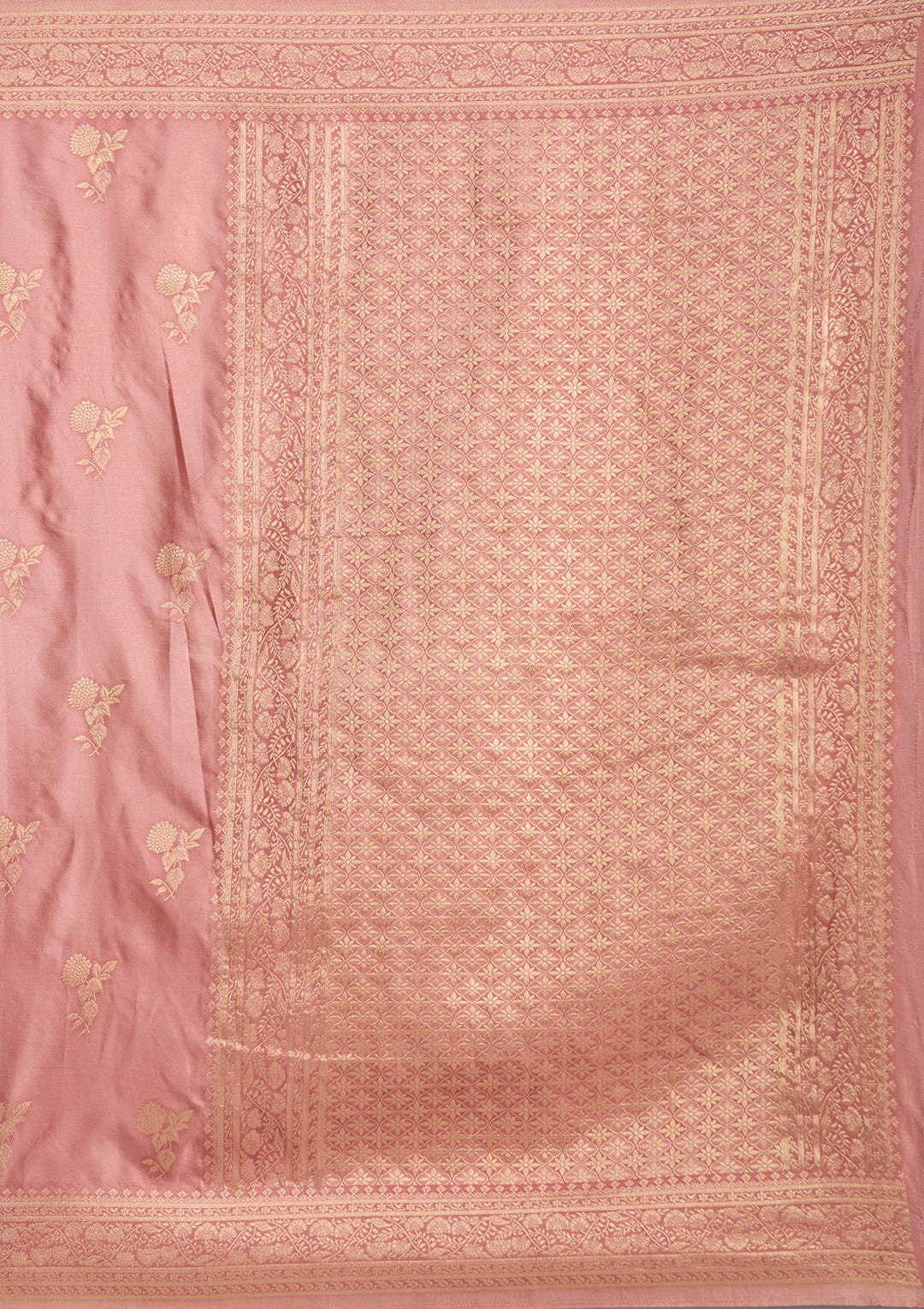 Onion Pink Zariwork Art Silk Saree
